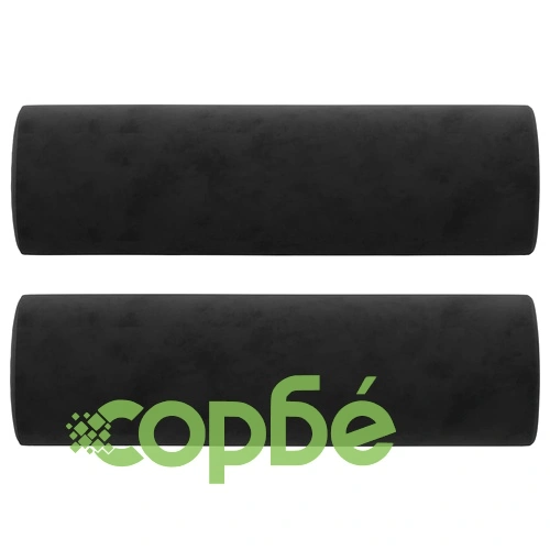 2-местен диван с декоративни възглавници черен 140 см кадифе ➤ топ цена ➤ sorbe.bg