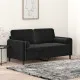 2-местен диван с декоративни възглавници черен 140 см кадифе