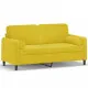 2-местен диван с декоративни възглавници жълт 140 см кадифе