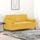 2-местен диван с декоративни възглавници жълт 140 см кадифе