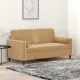 2-местен диван с декоративни възглавници кафяв 140 см кадифе