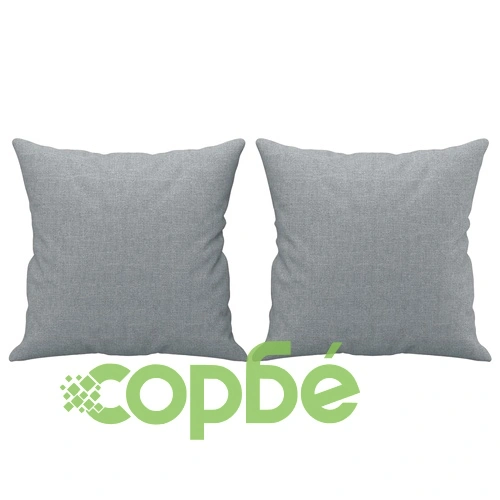 2-местен диван с декоративни възглавници светлосив 140 см плат ➤ топ цена ➤ sorbe.bg