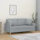 2-местен диван с декоративни възглавници светлосив 140 см плат