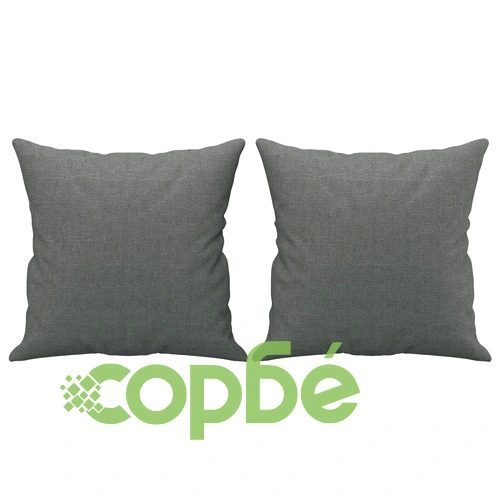 2-местен диван с декоративни възглавници тъмносив 140 см плат ➤ топ цена ➤ sorbe.bg