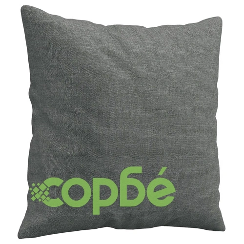 2-местен диван с декоративни възглавници тъмносив 140 см плат ➤ топ цена ➤ sorbe.bg