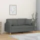 2-местен диван с декоративни възглавници тъмносив 140 см плат