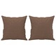 2-местен диван с декоративни възглавници кафяв 140 см плат