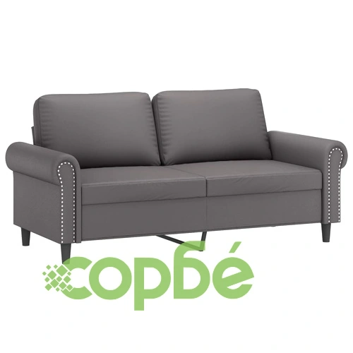 2-местен диван с декоративни възглавници сив 140 см ➤ топ цена ➤ sorbe.bg