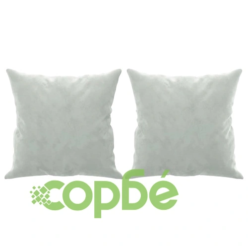 2-местен диван с декоративни възглавници светлосив 120см кадифе ➤ топ цена ➤ sorbe.bg