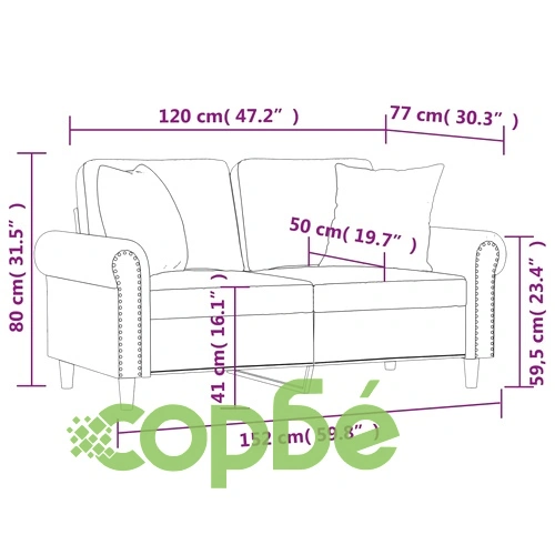 2-местен диван с възглавници тъмнозелен 120 см кадифе ➤ топ цена ➤ sorbe.bg