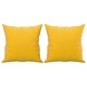 2-местен диван с декоративни възглавници жълт 120 см кадифе