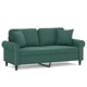 2-местен диван с възглавници тъмнозелен 140 см кадифе