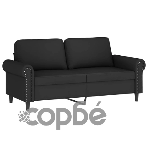 2-местен диван с декоративни възглавници черен 140 см кадифе ➤ топ цена ➤ sorbe.bg