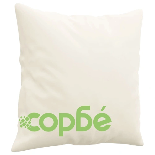 2-местен диван с декоративни възглавници кремав 140 см кадифе ➤ топ цена ➤ sorbe.bg