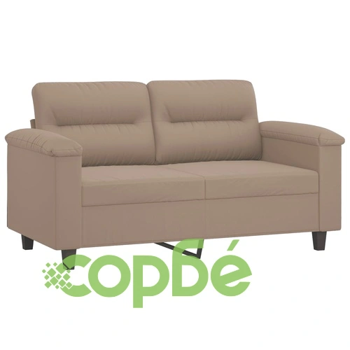 2-местен диван с възглавници таупе 120 см микрофибърен плат ➤ топ цена ➤ sorbe.bg