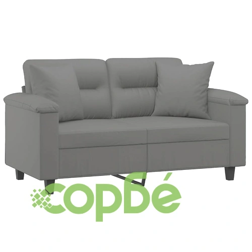 2-местен диван с възглавници тъмносив 120 см микрофибърен плат ➤ топ цена ➤ sorbe.bg