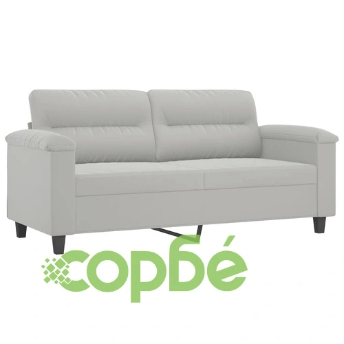 2-местен диван с възглавници светлосив 140 см микрофибърен плат ➤ топ цена ➤ sorbe.bg