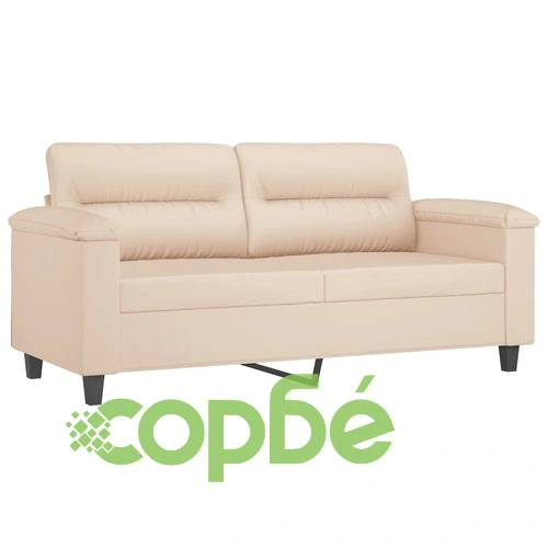 2-местен диван с възглавници кремав 140 см микрофибърен плат ➤ топ цена ➤ sorbe.bg