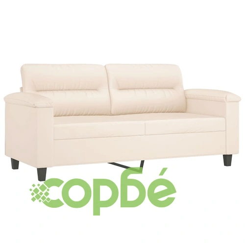 2-местен диван с възглавници бежов 140 см микрофибърен плат ➤ топ цена ➤ sorbe.bg