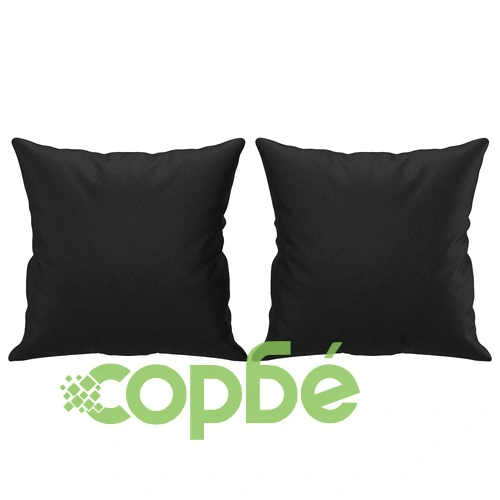 2-местен диван с декоративни възглавници черен 120 см еко кожа ➤ топ цена ➤ sorbe.bg