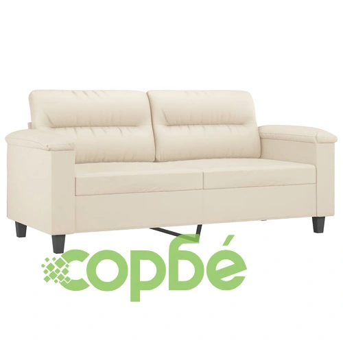 2-местен диван с декоративни възглавници кремав 140 см ➤ топ цена ➤ sorbe.bg