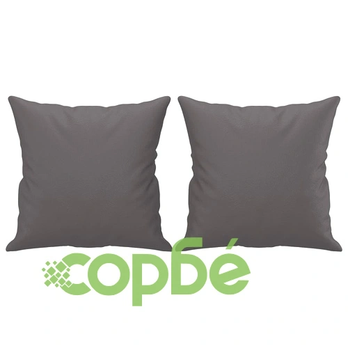 2-местен диван с декоративни възглавници сив 140 см ➤ топ цена ➤ sorbe.bg