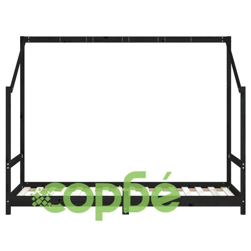 Рамка за детско легло черна 2x(80x200) см борово дърво масив ➤ топ цена ➤ sorbe.bg