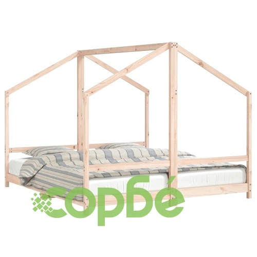 Рамка за детско легло 2x(90x200) см масивна борова дървесина ➤ топ цена ➤ sorbe.bg