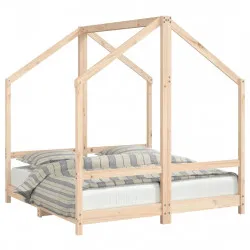 Рамка за детско легло, 2x(70x140) см, масивна борова дървесина