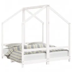Рамка за детско легло, бяла, 2x(70x140) см, бор масив