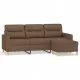 3-местен диван с табуретка, кафяв, 180 см, плат