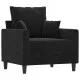 Кресло с табуретка, черно, 60 см, кадифе