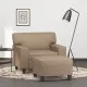 Кресло с табуретка, капучино, 60 см, изкуствена кожа