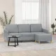 3-местен диван с табуретка, светлосив, 180 см, текстил