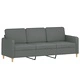 3-местен диван с табуретка, тъмносив, 180 см, текстил