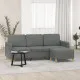 3-местен диван с табуретка, тъмносив, 180 см, текстил
