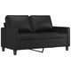 Комплект дивани от 4 части с възглавници черен изкуствена кожа