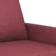 Комплект дивани от 3 части с възглавници, виненочервен, плат