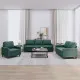 Комплект дивани от 3 части с възглавници, тъмнозелен, кадифе