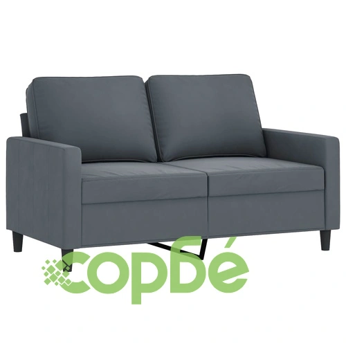 Комплект дивани от 2 части с възглавници, тъмносив, кадифе ➤ топ цена ➤ sorbe.bg