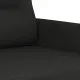 Комплект дивани от 3 части с възглавници, черен, плат