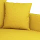Комплект дивани 3 части с възглавници светложълт текстил