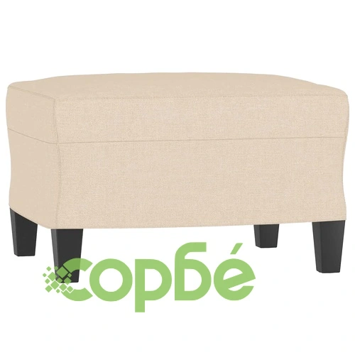 Комплект дивани от 3 части с възглавници, кремав, плат ➤ топ цена ➤ sorbe.bg