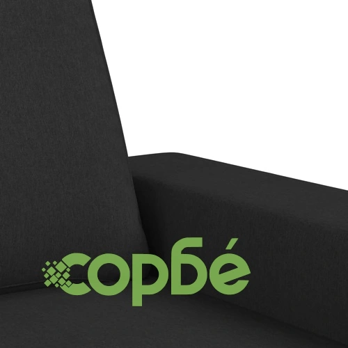 Комплект дивани от 3 части, черен, плат ➤ топ цена ➤ sorbe.bg