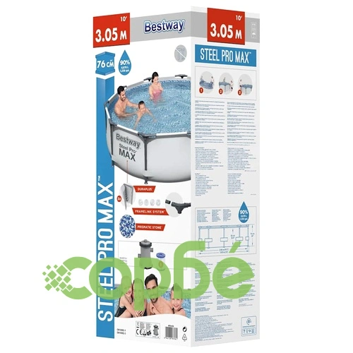Bestway Steel Pro MAX Комплект плувен басейн 305x76 см ➤ топ цена ➤ sorbe.bg