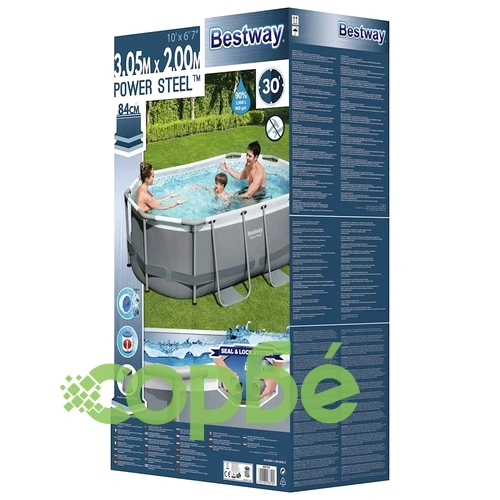 Bestway Power Steel Надземен басейн овален 305x200x84 cm ➤ топ цена ➤ sorbe.bg