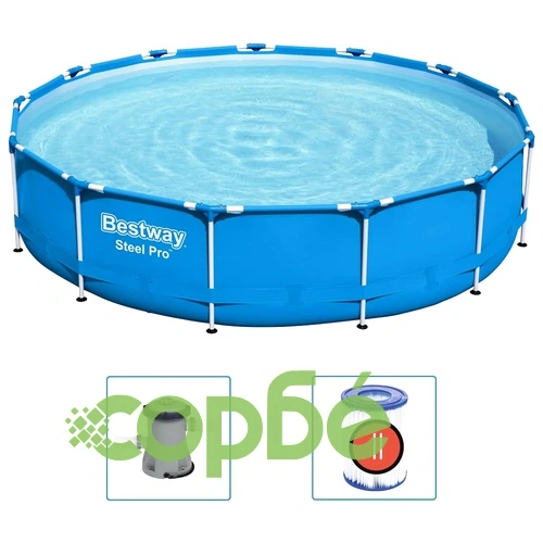 Bestway Steel Pro Басейн с рамка 396x84 см ➤ топ цена ➤ sorbe.bg