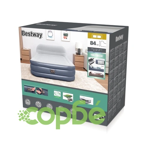 Bestway Надуваемо легло с вградена помпа 226x152x84 cм ➤ топ цена ➤ sorbe.bg