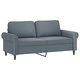 Комплект дивани от 3 части с възглавници, тъмносив, кадифе