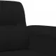 Комплект дивани 3 части с възглавници черен плат микрофибър